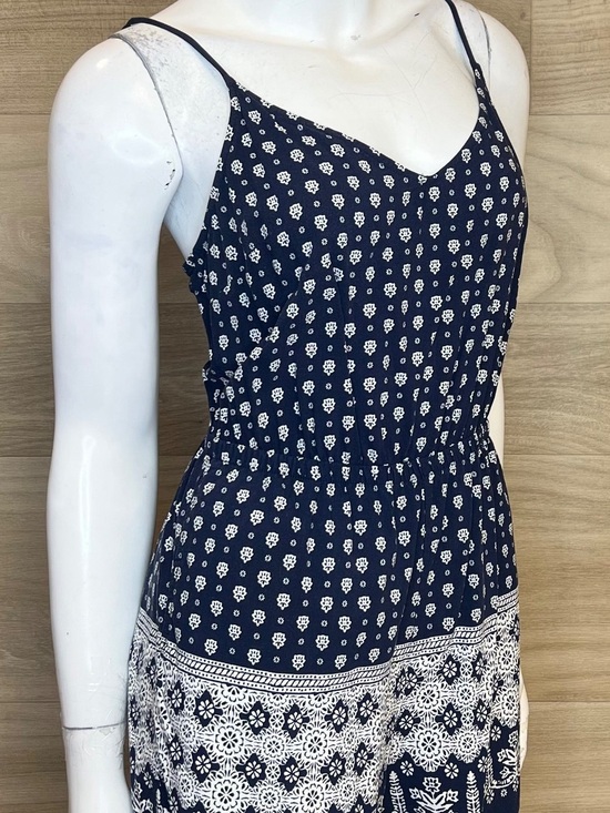 Garage Pants - Garage Navy Blue and White Printed Romper